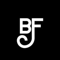 création de logo de lettre bf sur fond noir. concept de logo de lettre initiales créatives bf. conception de lettre bf. bf conception de lettre blanche sur fond noir. petit ami, petit ami logo vecteur