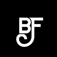 création de logo de lettre bf sur fond noir. concept de logo de lettre initiales créatives bf. conception de lettre bf. bf conception de lettre blanche sur fond noir. petit ami, petit ami logo vecteur