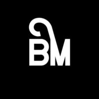 création de logo de lettre bm sur fond noir. bm creative initiales lettre logo concept. conception de lettre bm. bm lettre blanche sur fond noir. bm, logo bm vecteur