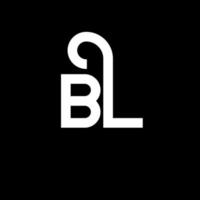 création de logo de lettre bl sur fond noir. concept de logo de lettre initiales créatives bl. conception de lettre bl. bl conception de lettre blanche sur fond noir. logo bl, bl vecteur