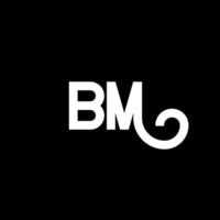 création de logo de lettre bm sur fond noir. bm creative initiales lettre logo concept. conception de lettre bm. bm lettre blanche sur fond noir. bm, logo bm vecteur