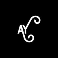 création de logo de lettre ay sur fond noir. ay concept de logo de lettre initiales créatives. ay conception de lettre. ay conception de lettre blanche sur fond noir. oui, oui logo vecteur