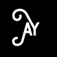 création de logo de lettre ay sur fond noir. ay concept de logo de lettre initiales créatives. ay conception de lettre. ay conception de lettre blanche sur fond noir. oui, oui logo vecteur