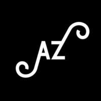 création de logo de lettre az sur fond noir. az concept de logo de lettre initiales créatives. conception de lettre az. az conception de lettre blanche sur fond noir. az, az logo vecteur