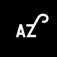 création de logo de lettre az sur fond noir. az concept de logo de lettre initiales créatives. conception de lettre az. az conception de lettre blanche sur fond noir. az, az logo vecteur