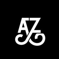 création de logo de lettre az sur fond noir. az concept de logo de lettre initiales créatives. conception de lettre az. az conception de lettre blanche sur fond noir. az, az logo vecteur