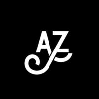 création de logo de lettre az sur fond noir. az concept de logo de lettre initiales créatives. conception de lettre az. az conception de lettre blanche sur fond noir. az, az logo vecteur