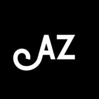 création de logo de lettre az sur fond noir. az concept de logo de lettre initiales créatives. conception de lettre az. az conception de lettre blanche sur fond noir. az, az logo vecteur