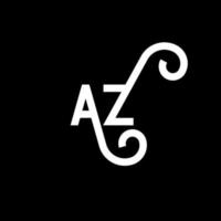 création de logo de lettre az sur fond noir. az concept de logo de lettre initiales créatives. conception de lettre az. az conception de lettre blanche sur fond noir. az, az logo vecteur