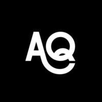 création de logo de lettre aq sur fond noir. concept de logo de lettre initiales créatives aq. conception de lettre aq. aq conception de lettre blanche sur fond noir. aq, logo aq vecteur
