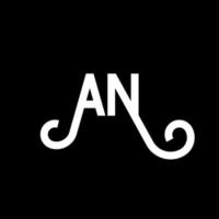 une création de logo de lettre sur fond noir. un concept créatif de logo de lettre initiales. une conception de lettre. une conception de lettre blanche sur fond noir. un, un logo vecteur