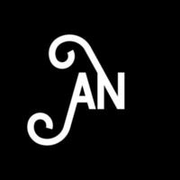 une création de logo de lettre sur fond noir. un concept créatif de logo de lettre initiales. une conception de lettre. une conception de lettre blanche sur fond noir. un, un logo vecteur