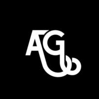 création de logo de lettre ag. lettres initiales ag logo icône. lettre abstraite ag ag modèle de conception de logo minimal. vecteur de conception de lettre ag avec des couleurs noires. logo ag