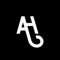 création de logo de lettre ah sur fond noir. ah concept de logo de lettre initiales créatives. ah conception d'icônes. ah conception d'icône de lettre blanche sur fond noir. ah vecteur