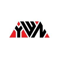 création de logo de lettre triangle ywn avec forme de triangle. monogramme de conception de logo triangle ywn. modèle de logo vectoriel triangle ywn avec couleur rouge. ywn logo triangulaire logo simple, élégant et luxueux. bailler