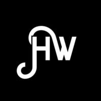 création de logo de lettre hw sur fond noir. hw concept de logo de lettre initiales créatives. conception de lettre hw. hw conception de lettre blanche sur fond noir. hw, hw logo vecteur