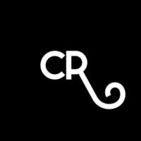 création de logo de lettre cr sur fond noir. cr concept de logo de lettre initiales créatives. conception de lettre cr. cr lettre blanche sur fond noir. cr, logo cr vecteur