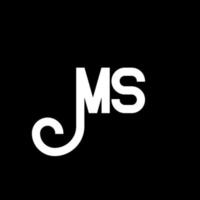 création de logo de lettre ms. lettres initiales icône du logo ms. lettre abstraite ms modèle de conception de logo minimal. vecteur de conception de lettre ms avec des couleurs noires. mme logo