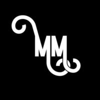 création de logo de lettre mm. icône du logo mm lettres initiales. lettre abstraite mm modèle de conception de logo minimal. vecteur de conception de lettre mm avec des couleurs noires. mm logo