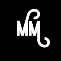 création de logo de lettre mm. icône du logo mm lettres initiales. lettre abstraite mm modèle de conception de logo minimal. vecteur de conception de lettre mm avec des couleurs noires. mm logo