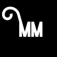 création de logo de lettre mm. icône du logo mm lettres initiales. lettre abstraite mm modèle de conception de logo minimal. vecteur de conception de lettre mm avec des couleurs noires. mm logo