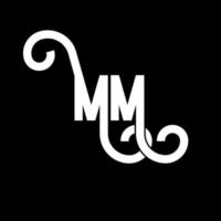 création de logo de lettre mm. icône du logo mm lettres initiales. lettre abstraite mm modèle de conception de logo minimal. vecteur de conception de lettre mm avec des couleurs noires. mm logo