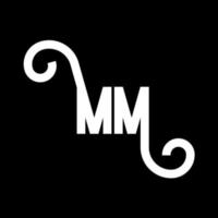 création de logo de lettre mm. icône du logo mm lettres initiales. lettre abstraite mm modèle de conception de logo minimal. vecteur de conception de lettre mm avec des couleurs noires. mm logo