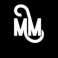 création de logo de lettre mm. icône du logo mm lettres initiales. lettre abstraite mm modèle de conception de logo minimal. vecteur de conception de lettre mm avec des couleurs noires. mm logo