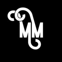 création de logo de lettre mm. icône du logo mm lettres initiales. lettre abstraite mm modèle de conception de logo minimal. vecteur de conception de lettre mm avec des couleurs noires. mm logo