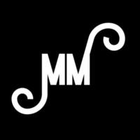 création de logo de lettre mm. icône du logo mm lettres initiales. lettre abstraite mm modèle de conception de logo minimal. vecteur de conception de lettre mm avec des couleurs noires. mm logo