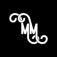 création de logo de lettre mm. icône du logo mm lettres initiales. lettre abstraite mm modèle de conception de logo minimal. vecteur de conception de lettre mm avec des couleurs noires. mm logo