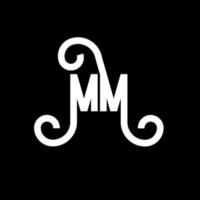 création de logo de lettre mm. icône du logo mm lettres initiales. lettre abstraite mm modèle de conception de logo minimal. vecteur de conception de lettre mm avec des couleurs noires. mm logo