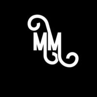 création de logo de lettre mm. icône du logo mm lettres initiales. lettre abstraite mm modèle de conception de logo minimal. vecteur de conception de lettre mm avec des couleurs noires. mm logo