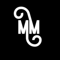 création de logo de lettre mm. icône du logo mm lettres initiales. lettre abstraite mm modèle de conception de logo minimal. vecteur de conception de lettre mm avec des couleurs noires. mm logo