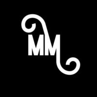 création de logo de lettre mm. icône du logo mm lettres initiales. lettre abstraite mm modèle de conception de logo minimal. vecteur de conception de lettre mm avec des couleurs noires. mm logo