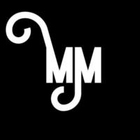 création de logo de lettre mm. icône du logo mm lettres initiales. lettre abstraite mm modèle de conception de logo minimal. vecteur de conception de lettre mm avec des couleurs noires. mm logo