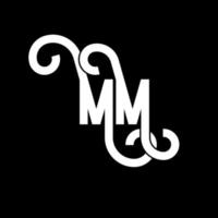 création de logo de lettre mm. icône du logo mm lettres initiales. lettre abstraite mm modèle de conception de logo minimal. vecteur de conception de lettre mm avec des couleurs noires. mm logo