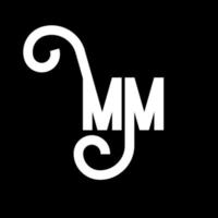 création de logo de lettre mm. icône du logo mm lettres initiales. lettre abstraite mm modèle de conception de logo minimal. vecteur de conception de lettre mm avec des couleurs noires. mm logo