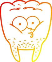 ligne de gradient chaud dessin dessin animé dent sifflante vecteur