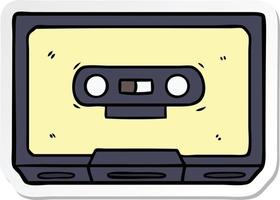autocollant d'une vieille cassette de dessin animé vecteur