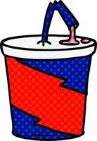 dessin animé doodle de boisson de restauration rapide vecteur