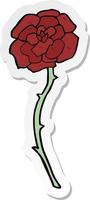 autocollant d'un dessin animé de tatouage de rose vecteur