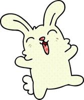 lapin de dessin animé de style bande dessinée excentrique vecteur