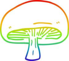 arc en ciel gradient ligne dessin dessin animé champignon châtaignier vecteur