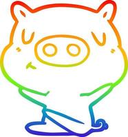 arc en ciel gradient ligne dessin dessin animé contenu cochon vecteur