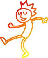 ligne de gradient chaud dessin dessin animé homme dansant vecteur