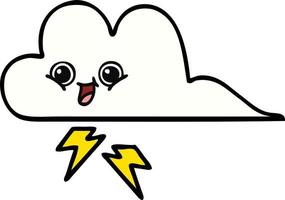 nuage d'orage de dessin animé mignon vecteur