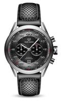 horloge réaliste montre sport chronographe noir argent rouge acier pour hommes luxe sur fond blanc objet vecteur