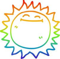 arc en ciel gradient ligne dessin dessin animé soleil brillant vecteur