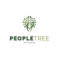 inspiration de conception de logo d'icône d'arbre de personnes vecteur